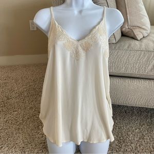 Cream Embroidered Tank